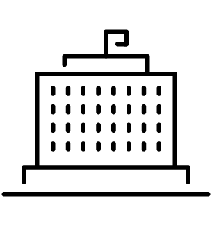 black line icon - legislature building
